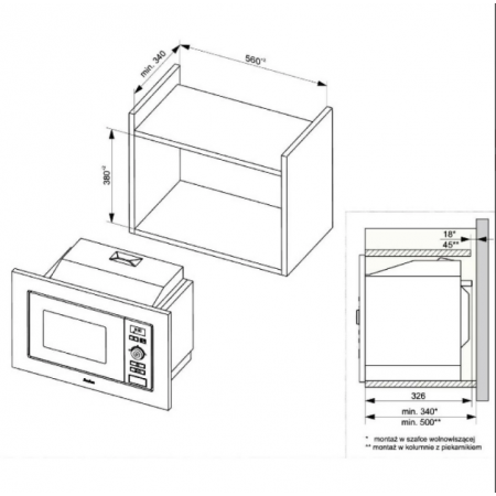Встраиваемая микроволновая печь Hansa AMM20BEWH   А-2